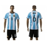 Argentina #6 Biglia Home Soccer Country Jerse