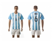 Argentina #6 Biglia Home Soccer Country Jersey