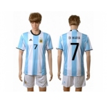 Argentina #7 Di Maria Home Soccer Country Jersey1