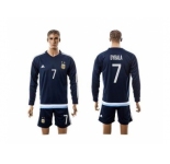 Argentina #7 Dybala Away Long Sleeves Soccer Country Jersey