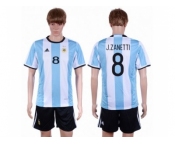 Argentina #8 J.Zanetti Home Soccer Country Jersey