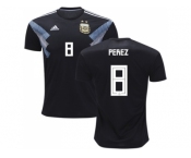 Argentina #8 Perez Away Soccer Country Jersey
