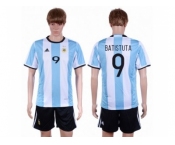 Argentina #9 Batistuta Home Soccer Country Jersey