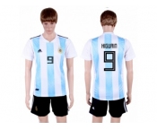 Argentina #9 Higuain Home Soccer Country Jersey