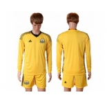 Argentina Blank Yellow Goalkeeper Long Sleeves Soccer Country Jersey