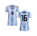Women Argentina #16 Perotti Home Soccer Country Jersey