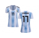 Women Argentina #17 Otamendi Home Soccer Country Jersey