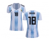 Women Argentina #18 Salvio Home Soccer Country Jersey