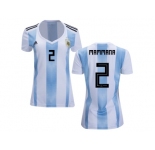 Women Argentina #2 Mammana Home Soccer Country Jersey