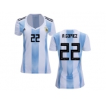 Women Argentina #22 A.Gomez Home Soccer Country Jersey