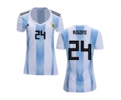 Women Argentina #24 Rigoni Home Soccer Country Jersey