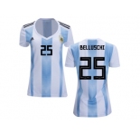 Women Argentina #25 Belluschi Home Soccer Country Jersey