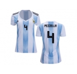 Women Argentina #4 Pezzella Home Soccer Country Jersey