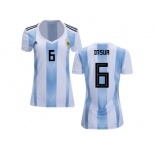 Women Argentina #6 Insua Home Soccer Country Jersey
