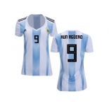 Women Argentina #9 Kun Aguero Home Soccer Country Jersey