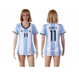 Women's Argentina #11 Kempes Home Soccer Country Jersey