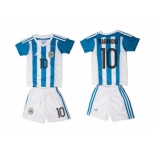 Argentina #10 Maradona Home Kid Soccer Country Jersey1