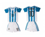 Argentina #10 Maradona Home Kid Soccer Country Jersey1
