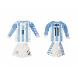 Argentina #11 Lamela Home Long Sleeves Kid Soccer Country Jersey