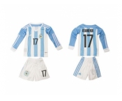 Argentina #17 Otamemdi Home Long Sleeves Kid Soccer Country Jersey