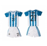 Argentina #21 Pastore Home Kid Soccer Country Jersey