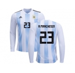 Argentina #23 A.Marchesin Home Long Sleeves Kid Soccer Country Jersey