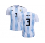 Argentina #3 Fazio Home Kid Soccer Country Jersey