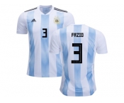 Argentina #3 Fazio Home Kid Soccer Country Jersey