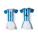 Argentina #4 Gino Home Kid Soccer Country Jersey1