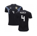 Argentina #4 Pezzella Away Kid Soccer Country Jersey