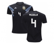 Argentina #4 Pezzella Away Kid Soccer Country Jersey