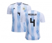 Argentina #4 Pezzella Home Kid Soccer Country Jersey