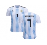Argentina #7 Benedetto Home Kid Soccer Country Jersey