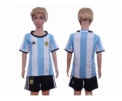 Argentina Blank Home Kid Soccer Country Jersey