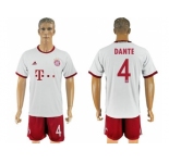 Bayern Munchen #4 Dante White Soccer Club Jersey