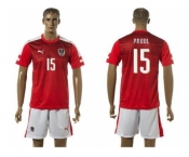 Austria #15 Prodl Red Home Soccer Country Jersey