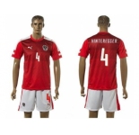 Austria #4 Hinteregger Red Home Soccer Country Jersey