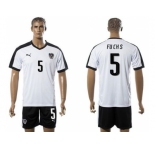Austria #5 Fuchs White Away Soccer Country Jersey