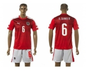Austria #6 Il Sanker Red Home Soccer Country Jersey