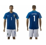 Brazil #1 Alisson Away Soccer Country Jersey1