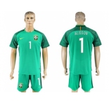 Brazil #1 Alisson Green Goalkeeper Soccer Country Jersey