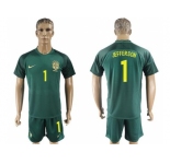 Brazil #1 Jefferson Away Soccer Country Jersey
