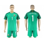 Brazil #1 Jefferson Green Goalkeeper Soccer Country Jersey