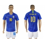 Brazil #10 Neymar Jr Away Soccer Country Jersey