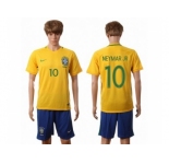Brazil #10 Neymar Jr Home Soccer Country Jersey1