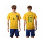 Brazil #10 Neymar Jr Home Soccer Country Jersey2