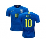 Brazil #10 Pele Away Soccer Country Jersey