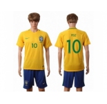 Brazil #10 Pele Home Soccer Country Jersey1
