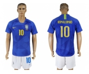 Brazil #10 Ronaldinho Away Soccer Country Jersey