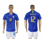 Brazil #12 Marcelo Away Soccer Country Jersey